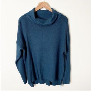 Devotion by Cyrus Deep of Nordstrom Teal cowlneck oversized tunic